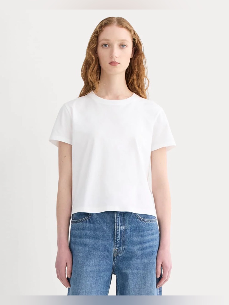 New Everlane The Box Cut Tee Shirt White Size Xs